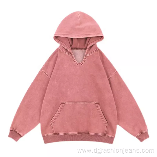 Stone Wash Oversized Sweater Hoodie Men